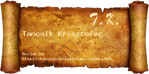 Tancsik Krisztofer névjegykártya