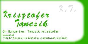 krisztofer tancsik business card